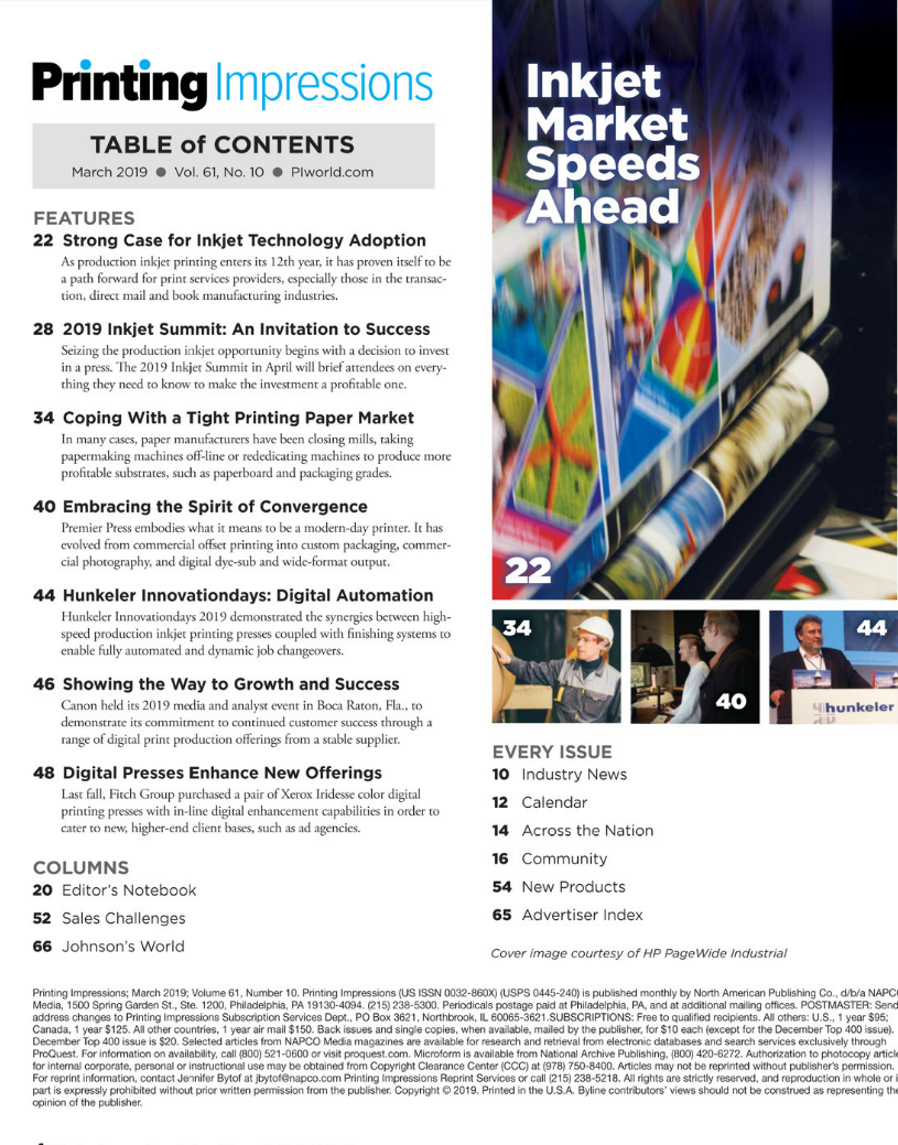 Printing Impressions March TOC