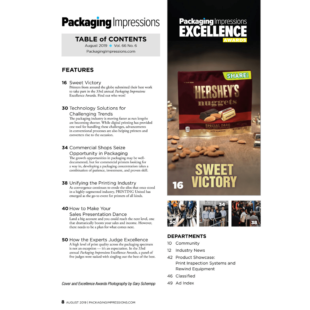 Packaging Impressions August advertisers index