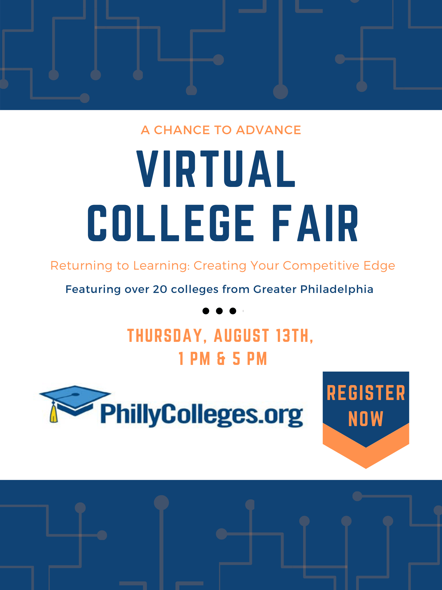 Virtual college fair announcement