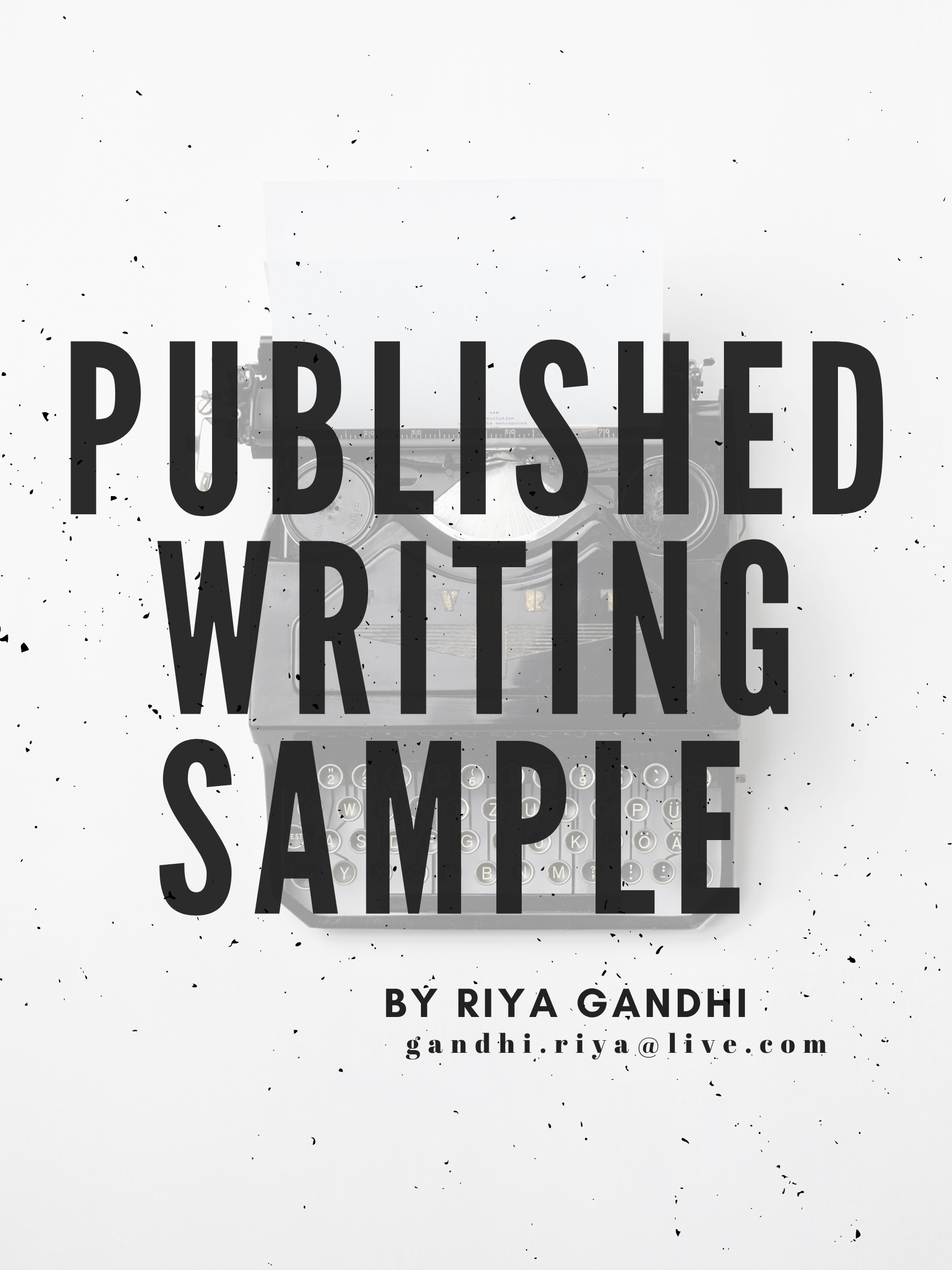Riya Gandhi, Published Writing Sample. Riya's Red Pencil, riyasredpencil